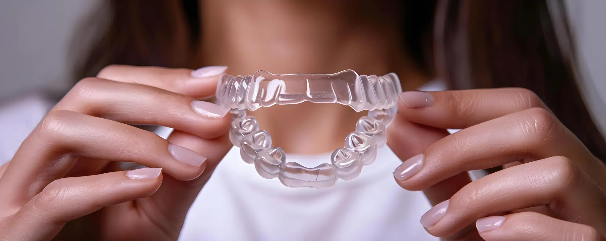 A clear dental guard for TMJ, TMD, or bruxism treatment